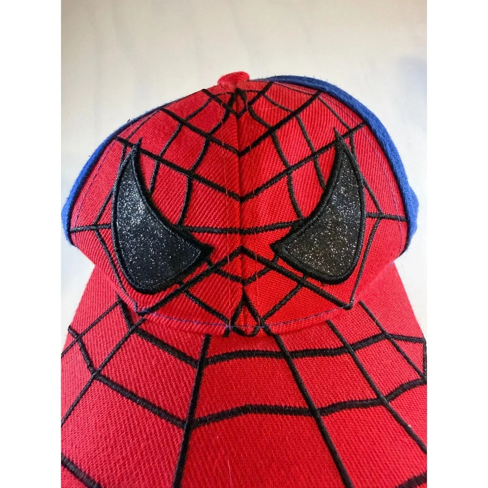 Marvel Spider-Man Kids Baseball Cap Red Blue Glitter Eyes Adjustable Hat